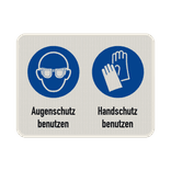 Schild Augenschutz und Handschutz benutzen - reflektierend