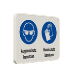 Schild Augenschutz und Handschutz benutzen - reflektierend