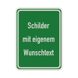 Schilder mit Wunschtext grün/weiß 2:3 - reflektierend