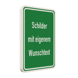 Schilder mit Wunschtext grün/weiß 2:3 - reflektierend