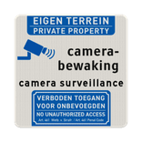 Bord private property, camera surveillance 2-talig (NL/ENG) - reflecterend