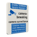 Bord private property, camera surveillance 2-talig (NL/ENG) - reflecterend