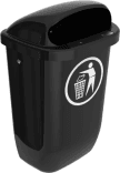Kunststof buitenafvalbak TS-MOUNTY-CLASSIC-50L diverse kleuren, wand- of paalmontage - 50 liter