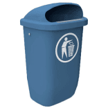 Kunststof buitenafvalbak TS-MOUNTY-CLASSIC-50L diverse kleuren, wand- of paalmontage - 50 liter
