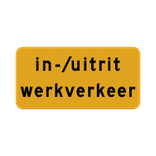 Verkeersbord in/uitrit werkverkeer - reflecterend