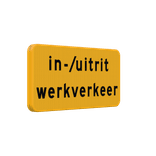 Verkeersbord in/uitrit werkverkeer - reflecterend