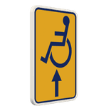 Panneau temporaire Handicapé (PMR) Bruxelles – Personnalisable – Jaune/Bleu