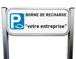 Panneau personnalisable pour borne de recharge avec poteaux