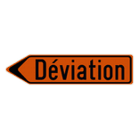 Panneau temporaire F41 - Itinéraire de déviation - Gauche