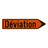Panneau temporaire F41 - Itinéraire de déviation - Droite