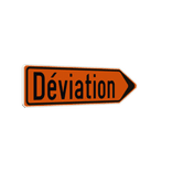 Panneau temporaire F41 - Itinéraire de déviation - Droite