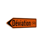 Panneau temporaire - F41 - Texte + pictogramme - Gauche