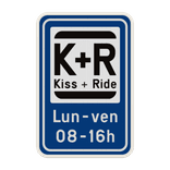 Panneau Kiss & Ride personnalisable – Texte et pictogrammes au choix