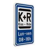 Panneau Kiss & Ride personnalisable – Texte et pictogrammes au choix