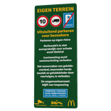 Verkeersbord aluminium dubbel omgezette rand (maatwerk) - reflecterend met eigen ontwerp