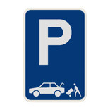 Panneau de zone réservée aux livraisons voiture avec symbole de stationnement