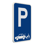 Panneau de zone réservée aux livraisons voiture avec symbole de stationnement