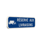 Panneau horizontal personnalisable avec pictogramme réservé aux livraisons