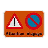 Panneau d'information 2 pictogrammes avec texte personnalisé