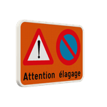Panneau d'information 2 pictogrammes avec texte personnalisé