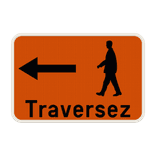Panneau d'information - Passage pour piétons ici - Pictogrammes - Texte personnalisé