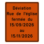 Panneau de Signalisation F39 - Situation Routière Modifiée Personnalisable