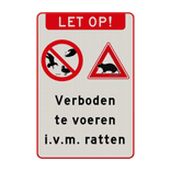 Informatiebord verboden vogels/eendjes te voren i.v.m. ratten - reflecterend