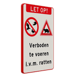 Informatiebord verboden vogels/eendjes te voren i.v.m. ratten - reflecterend
