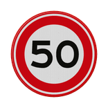 Verkeersbord maximum snelheid 50 km/u RVV A01-50 - reflecterend