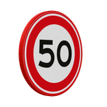 Verkeersbord maximum snelheid 50 km/u RVV A01-50 - reflecterend