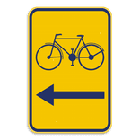 Werfbord - Brussel - Fietsers links - Geel/blauw