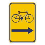 Werfbord - Brussel - Fietsers rechts - Geel/blauw