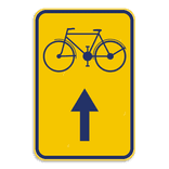 Werfbord - Brussel - Fietsers rechtdoor - Geel/blauw