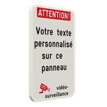 Panneau de vidéosurveillance - en tête et texte personnalisable