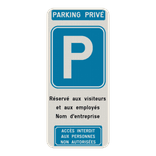 Panneau de parking privé personnalisable - Réservé aux visiteurs et personnel