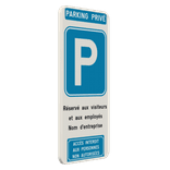 Panneau de parking privé personnalisable - Réservé aux visiteurs et personnel