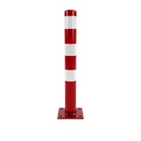 Beschermpaal Ø108x900mm staal verzinkt - rood/wit - met vloermontage