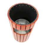 Afvalbak buiten TS-GROVE-ROUND-33L houtlook - 33 liter