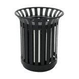 Buitenprullenbak zwart staal - inhoud 69 liter