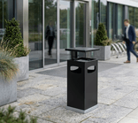 Poubelle extérieure 70 L avec cendrier à sable – acier, plusieurs couleurs