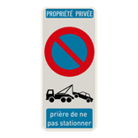 Panneau défense de stationner B6a1 - propriété privée personnalisable
