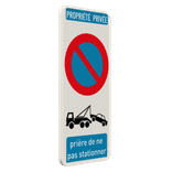 Panneau défense de stationner B6a1 - propriété privée personnalisable