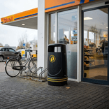 Kunststof afvalbak TS-MERLIN-90L rond, zwart - 90 liter