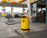 Kunststof afvalbak TS-MERLIN-90L rond, geel - 90 liter