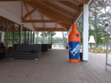 PETman afvalbak, oranje - inhoud 210 liter