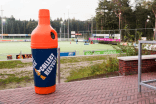 PETman afvalbak, oranje - inhoud 210 liter