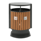 Buitenafvalbak afvalscheiding TS-GROVE-DUO-78L houtlook - 2x39 liter