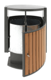 Buitenafvalbak afvalscheiding voor buiten 2x39 liter, houtlook