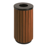 Buiten prullenbak rond TS-GROVE-TOP-40L houtlook - 40 liter