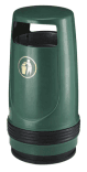 Kunststof afvalbak TS-MERLIN-90L rond, zwart - 90 liter